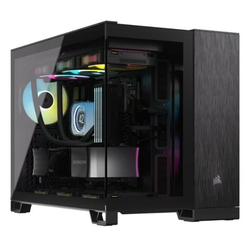 [CP3154] CASE CORSAIR 2500X MID TOWER SIN VENTILACIÓN INCLUIDA CON VIDRIO LATERAL Y MALLA FRONTAL CC-9011287-WW NEGRO/ALUMINIO OBSIDIANA