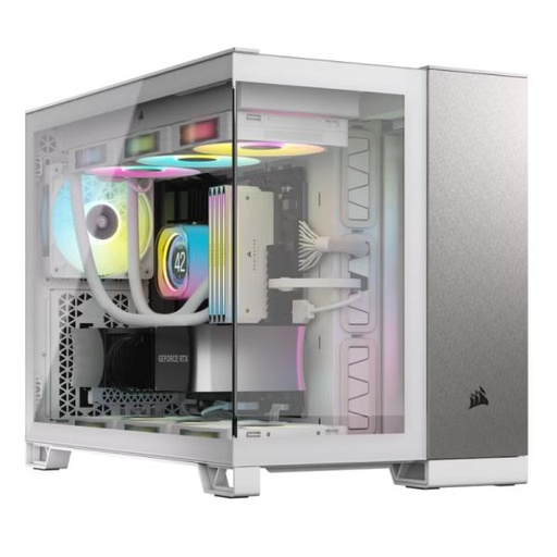 [CP3156] CASE CORSAIR 2500X MID TOWER SIN VENTILACIÓN CON VIDRIO LATERAL Y MALLA FRONTAL CC-9011289-WW BLANCO/PLATEADO
