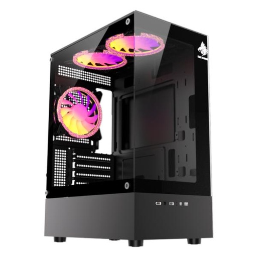 [CP3177] CASE RGB EAGLE WARRIOR CG70AHRA002C MINI TOWER VENTILADORES 3 DE 120MM CON VIDRIO FRONTAL Y LATERAL NEGRO