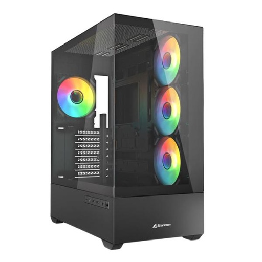 [CP3190] CASE RGB SHARKOON AK6 MID TOWER VENTILADORES 4 DE 120MM CON VIDRIO LATERAL 4044951041695 NEGRO