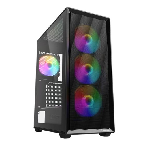 [CP3195] CASE RGB SHARKOON VK4 RAINBOW MID TOWER VENTILADORES 3 DE 120MM CON VIDRIO LATERAL 4044951044108 NEGRO