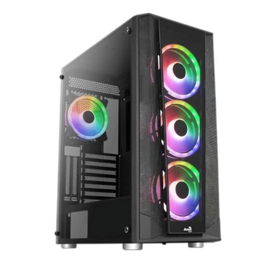 [CP3203] CASE FRGB AEROCOOL PRISM-G-BK-V2 MID TOWER VENTILADORES 4 DE 120MM CON VIDRIO VIDRIO LATERAL Y FRONTAL ACCM-PB29043.11 NEGRO