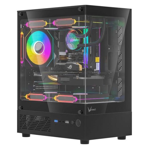 [CP3229] CASE ARGB FORMULA V LINE CRYSTAL Z1CM PLUS BLACK AR MINI TOWER VENTILADORES 3 DE 120 MM CON VIDRIO FRONTAL Y LATERAL 4711401663218 NEGRO