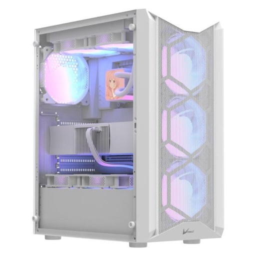 [CP3237] CASE ARGB FORMULA V LINE AIR POWER G1 PLUS WHITE MID TOWER VENTILADORES 6 DE 120 MM CON MALLA FRONTAL Y VIDRIO LATERAL 4711401663591 BLANCO
