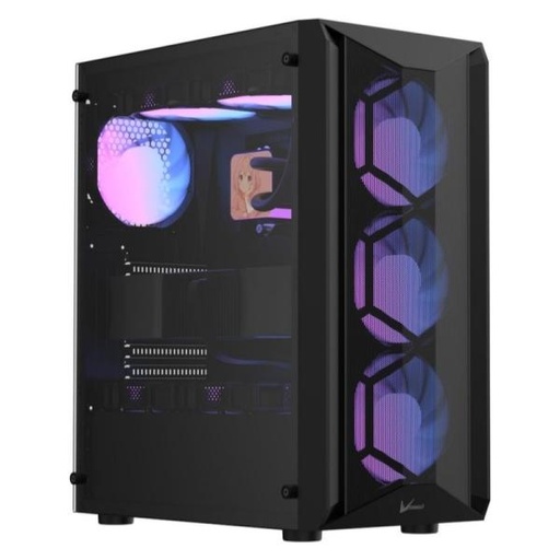 [CP3238] CASE ARGB FORMULA V LINE AIR POWER G1 PLUS BLACK MID TOWER VENTILADORES 6 DE 120 MM CON MALLA FRONTAL Y VIDRIO LATERAL 4711401663614 NEGRO