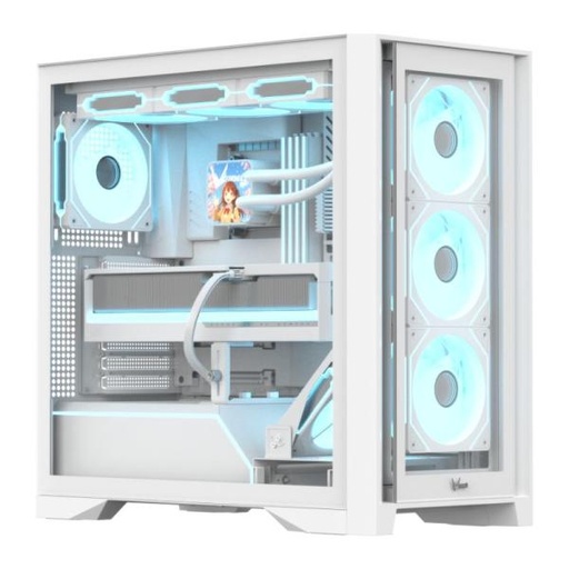 [CP3241] CASE ARGB FORMULA V AIR POWER G8 FLOE WHITE MID TOWER VENTILADORES 5 DE 120 MM CON MALLA FRONTAL Y VIDRIO LATERAL 4711401663904 BLANCO
