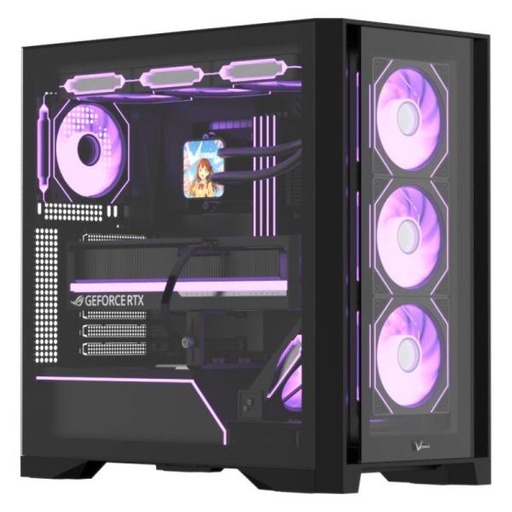 [CP3242] CASE ARGB FORMULA V AIR POWER G8 FLOE BLACK MID TOWER VENTILADORES 5 DE 120 MM CON MALLA FRONTAL Y VIDRIO LATERAL 4711401663935 NEGRO