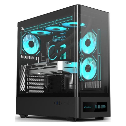 [CP3244] CASE EAGLE WARRIOR CG01YKRA001C MID TOWER SIN VENTILACION INCLUIDA CON VIDRIO TEMPLADO SIN FUENTE CON PANTALLA DE 7.2 PULG NEGRO