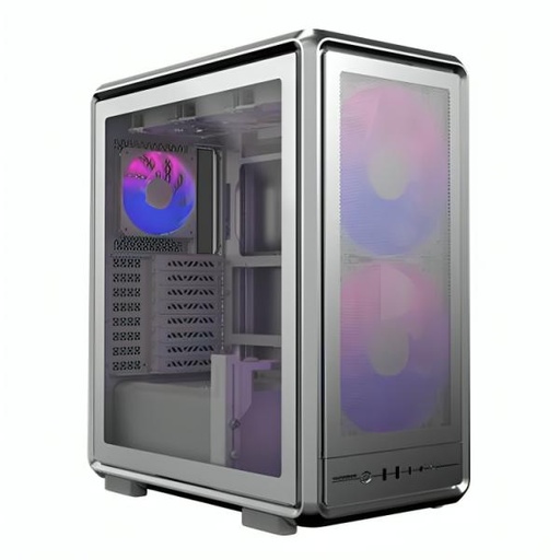 [CP3253] CASE COOLER MASTER MASTERFRAME 500 MESH SILVER ARGB MID TOWER VENTILADORES 3  (2X200 MM + 1X120 MM) CON VIDRIO TEMPLADO Y MALLA FRONTAL MF500M-SHNN-S01 GRIS