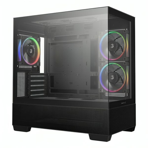 [CP3268] CASE ARGB DEEPCOOL CG380 3F MID TOWER VENTILADORES 3 DE 120 MM CON PANEL LATERAL Y FRONTAL R-CG380-BKAGM3-G NEGRO