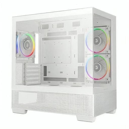 [CP3269] CASE ARGB DEEPCOOL CG380 3F WH MID TOWER VENTILADORES 3 DE 120 MM CON PANEL LATERAL Y FRONTAL R-CG380-WHAGM3-G BLANCO