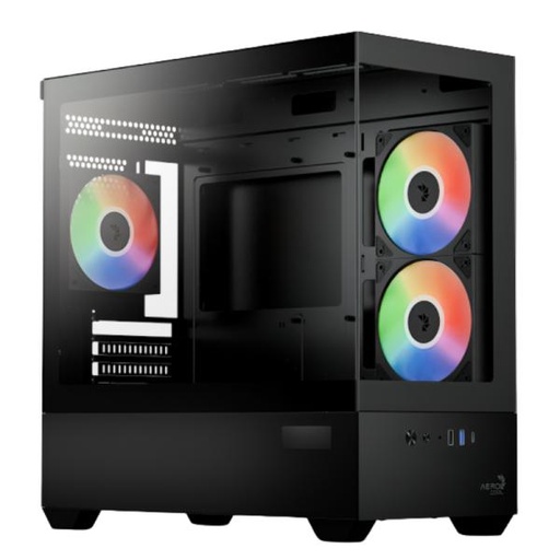 [CP3274] CASE GAMING RGB AEROCOOL P300D DIGI-G-BK-V1 DIGI MINI TOWER VENTILADORES 3 DE 120MM CON PANEL FRONTAL Y LATERAL ACCS-PN05033.11 NEGRO