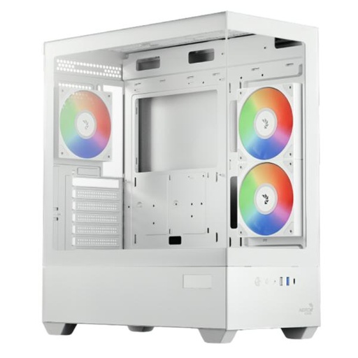 [CP3276] CASE GAMING RGB AEROCOOL P500D DIGI-G-WT-V1 MID TOWER VENTILADORES 3 DE 120MM CON PANEL FRONTAL Y LATERAL ACCM-PN07033.21 BLANCO